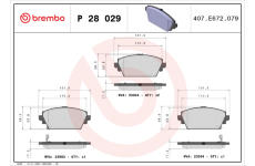 Sada brzdových platničiek kotúčovej brzdy BREMBO P 28 029