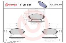 Sada brzdových platničiek kotúčovej brzdy BREMBO P 28 031