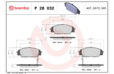 Sada brzdových destiček, kotoučová brzda BREMBO P 28 032