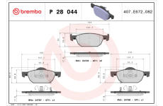 Sada brzdových destiček, kotoučová brzda BREMBO P 28 044X