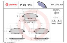 Sada brzdových platničiek kotúčovej brzdy BREMBO P 28 045