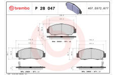 Sada brzdových destiček, kotoučová brzda BREMBO P 28 047