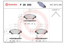 Sada brzdových platničiek kotúčovej brzdy BREMBO P 28 050X