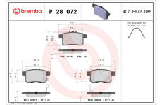 Sada brzdových platničiek kotúčovej brzdy BREMBO P 28 072X