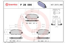 Sada brzdových platničiek kotúčovej brzdy BREMBO P 28 090