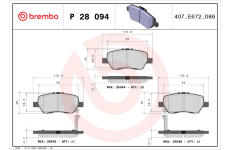 Sada brzdových destiček, kotoučová brzda BREMBO P 28 094