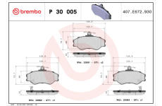 Sada brzdových destiček, kotoučová brzda BREMBO P 30 005