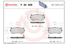 Sada brzdových platničiek kotúčovej brzdy BREMBO P 30 008