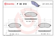 Sada brzdových platničiek kotúčovej brzdy BREMBO P 30 010