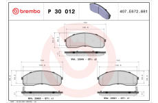 Sada brzdových platničiek kotúčovej brzdy BREMBO P 30 012