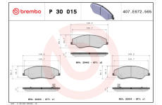 Sada brzdových destiček, kotoučová brzda BREMBO P 30 015