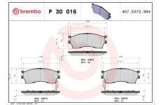 Sada brzdových destiček, kotoučová brzda BREMBO P 30 016