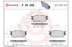 Sada brzdových destiček, kotoučová brzda BREMBO P 30 026