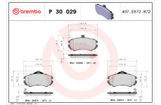 Sada brzdových destiček, kotoučová brzda BREMBO P 30 029