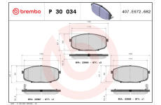 Sada brzdových platničiek kotúčovej brzdy BREMBO P 30 034