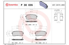 Sada brzdových platničiek kotúčovej brzdy BREMBO P 30 035