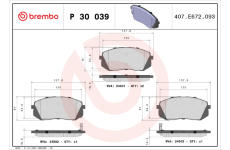 Sada brzdových platničiek kotúčovej brzdy BREMBO P 30 039