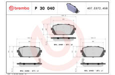 Sada brzdových platničiek kotúčovej brzdy BREMBO P 30 040