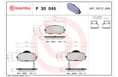 Sada brzdových platničiek kotúčovej brzdy BREMBO P 30 045