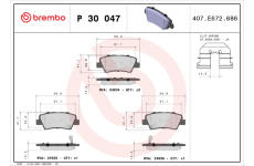 Sada brzdových platničiek kotúčovej brzdy BREMBO P 30 047