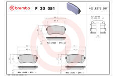 Sada brzdových platničiek kotúčovej brzdy BREMBO P 30 051X