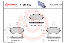 Sada brzdových platničiek kotúčovej brzdy BREMBO P 30 053