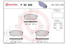 Sada brzdových platničiek kotúčovej brzdy BREMBO P 30 055X