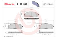 Sada brzdových platničiek kotúčovej brzdy BREMBO P 30 058