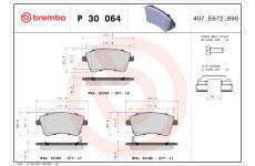 Sada brzdových platničiek kotúčovej brzdy BREMBO P 30 064