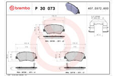 Sada brzdových destiček, kotoučová brzda BREMBO P 30 073X