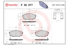 Sada brzdových platničiek kotúčovej brzdy BREMBO P 30 077