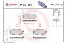 Sada brzdových destiček, kotoučová brzda BREMBO P 30 086