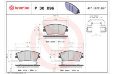 Sada brzdových destiček, kotoučová brzda BREMBO P 30 096