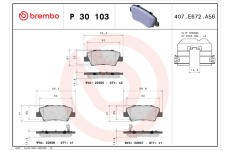 Sada brzdových platničiek kotúčovej brzdy BREMBO P 30 103