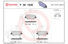 Sada brzdových destiček, kotoučová brzda BREMBO P 30 103E