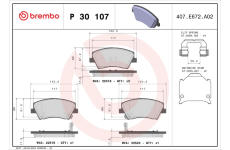 Sada brzdových destiček, kotoučová brzda BREMBO P 30 107