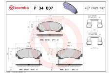 Sada brzdových destiček, kotoučová brzda BREMBO P 34 007