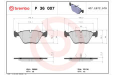 Sada brzdových destiček, kotoučová brzda BREMBO P 36 007