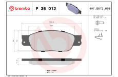 Sada brzdových platničiek kotúčovej brzdy BREMBO P 36 012