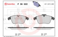 Sada brzdových platničiek kotúčovej brzdy BREMBO P 36 022