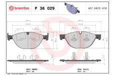 Sada brzdových destiček, kotoučová brzda BREMBO P 36 029