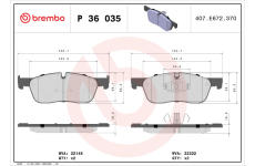 Sada brzdových destiček, kotoučová brzda BREMBO P 36 035