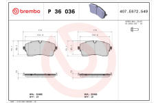 Sada brzdových platničiek kotúčovej brzdy BREMBO P 36 036