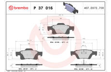 Sada brzdových platničiek kotúčovej brzdy BREMBO P 37 016