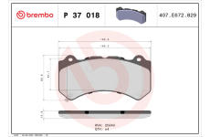 Sada brzdových platničiek kotúčovej brzdy BREMBO P 37 018