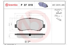 Sada brzdových destiček, kotoučová brzda BREMBO P 37 019