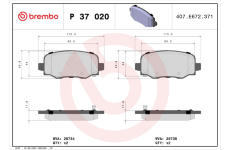 Sada brzdových destiček, kotoučová brzda BREMBO P 37 020