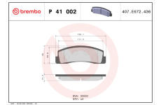 Sada brzdových destiček, kotoučová brzda BREMBO P 41 002