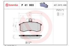 Sada brzdových platničiek kotúčovej brzdy BREMBO P 41 003