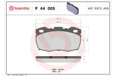 Sada brzdových platničiek kotúčovej brzdy BREMBO P 44 005